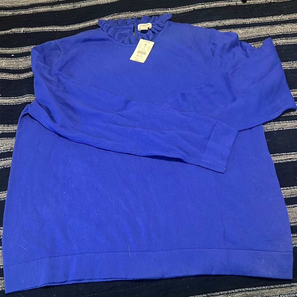 J crew ruffle neck sweater